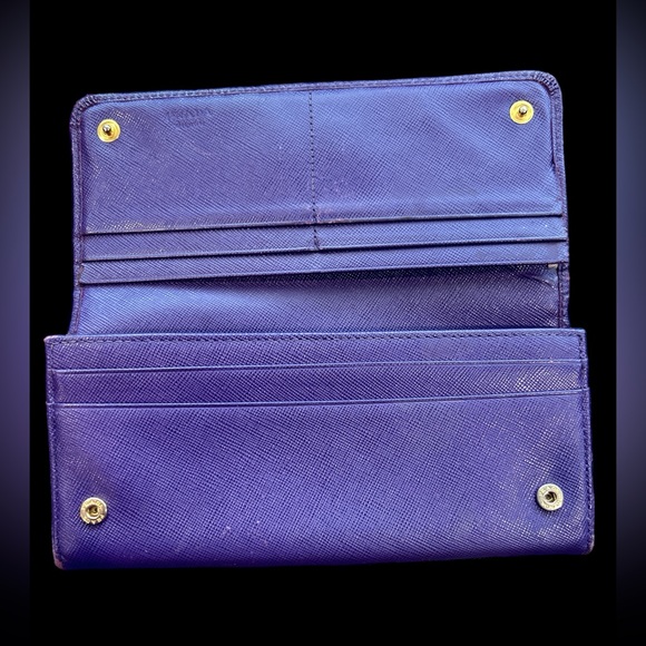Prada Purple Long Wallet With COA - Picture 6 of 16
